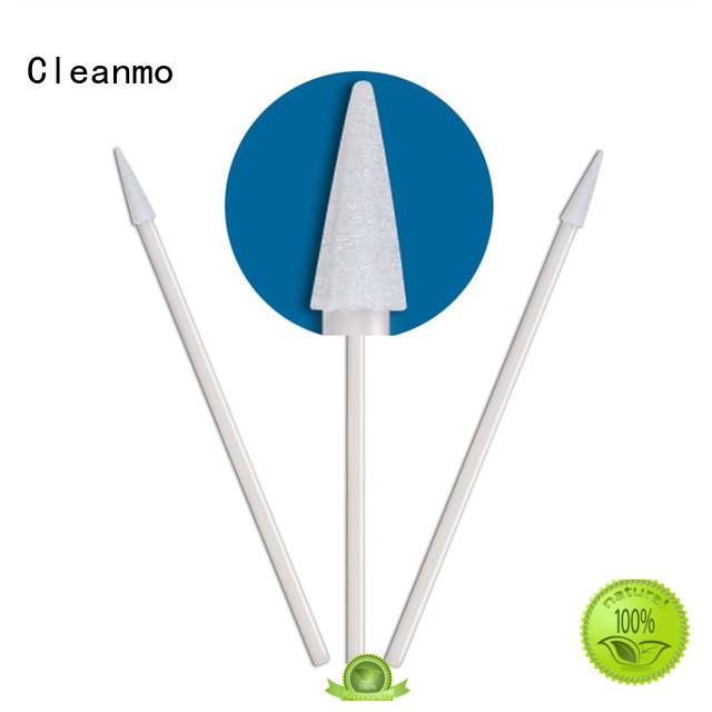 Cleanmo high quality lint free foam swabs green handle for general purpose cleaning
