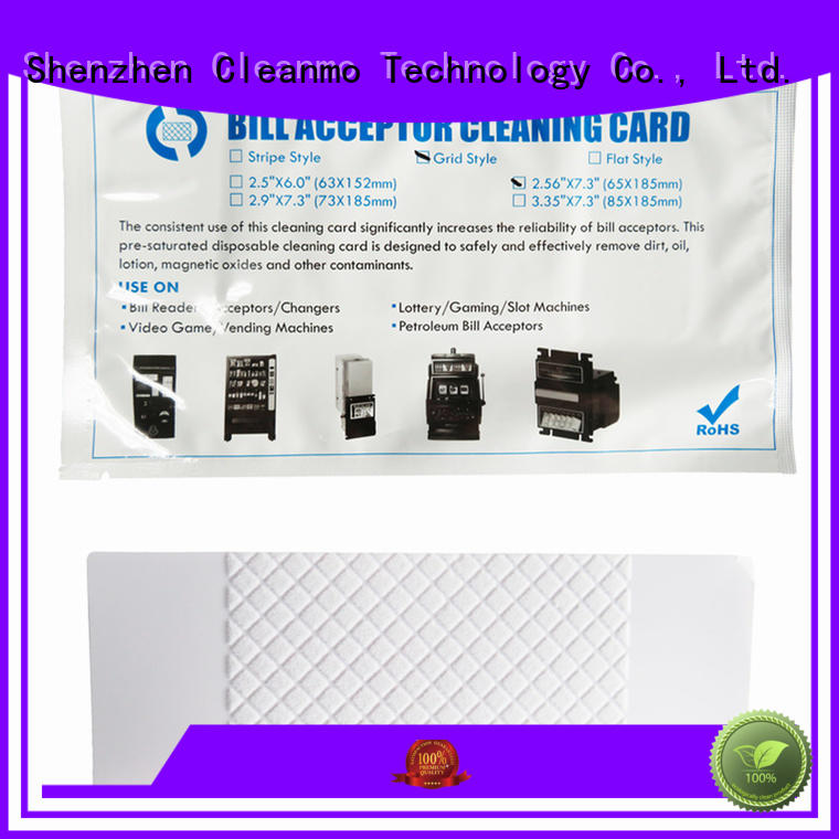 Cleanmo pvc bill validator cleaning cards factory for dollar bill readers