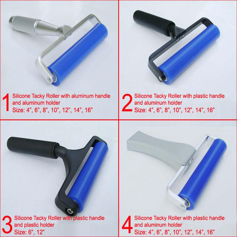 Cleanmo silicone with aluminum alloy silicone roller wholesale for LCD screen