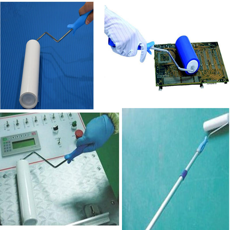 Cleanmo coated adhesive floor lint roller manufacturer for semiconductor