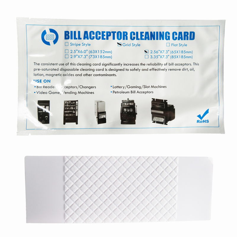 Box of 50 Dollar Bill Validator Cleaning Cards for vending machine bill acceptor