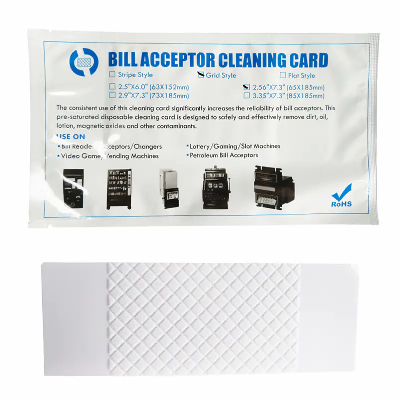 Bill Validator Grid Style Series Flocked Cleaning Card