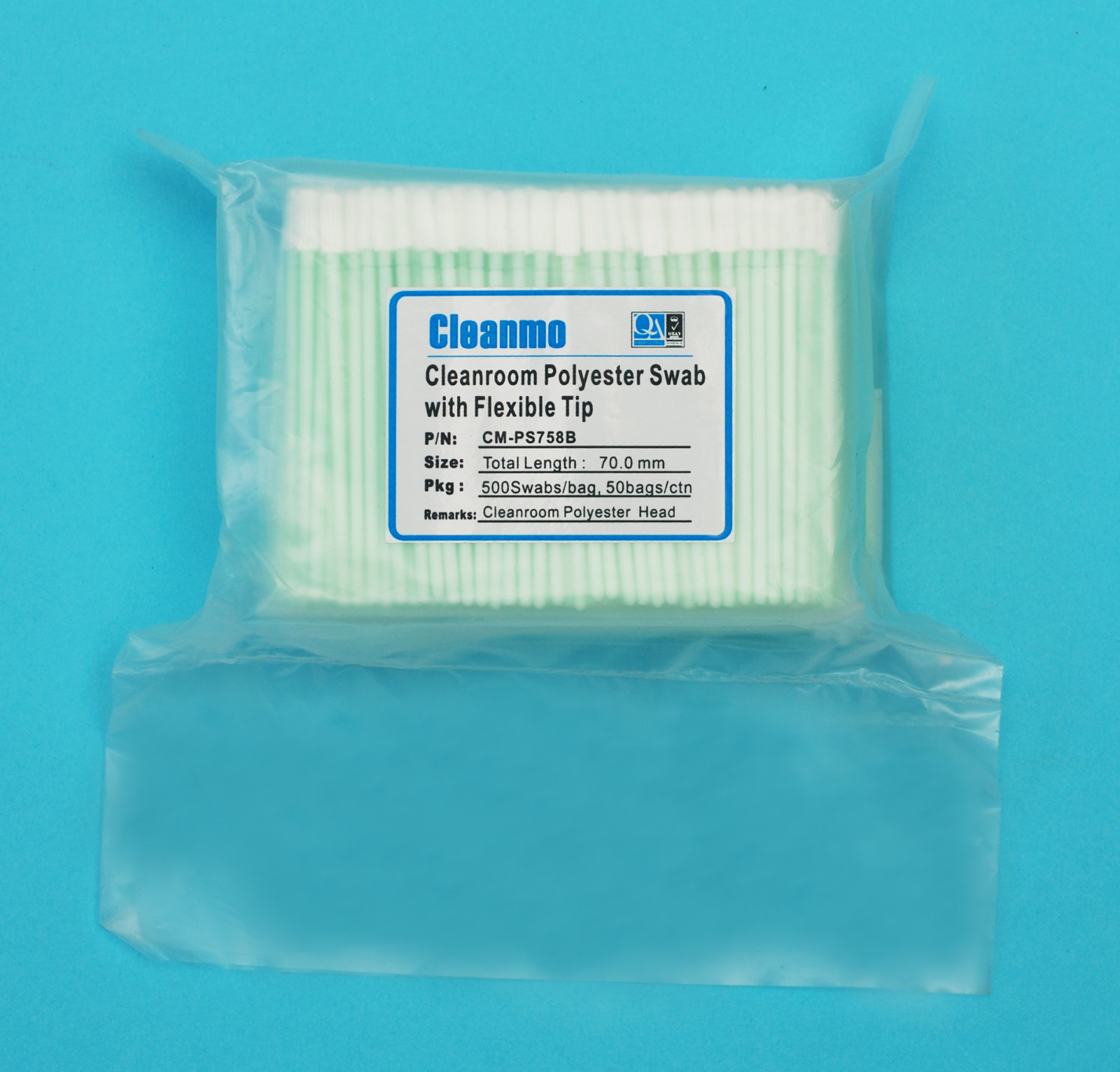 Cleanmo double-layer knitted polyester polyester cleanroom swabs manufacturer for printers-5