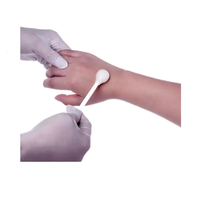 good quality individual first aid stirale swabs Polypropylene handle with 2% chlorhexidine gluconate manufacturer for Routine venipunctures