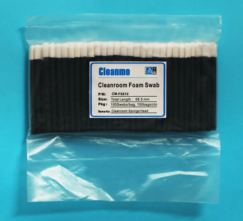 Cleanmo ESD-safe Polypropylene handle micro swabs manufacturer for excess materials cleaning
