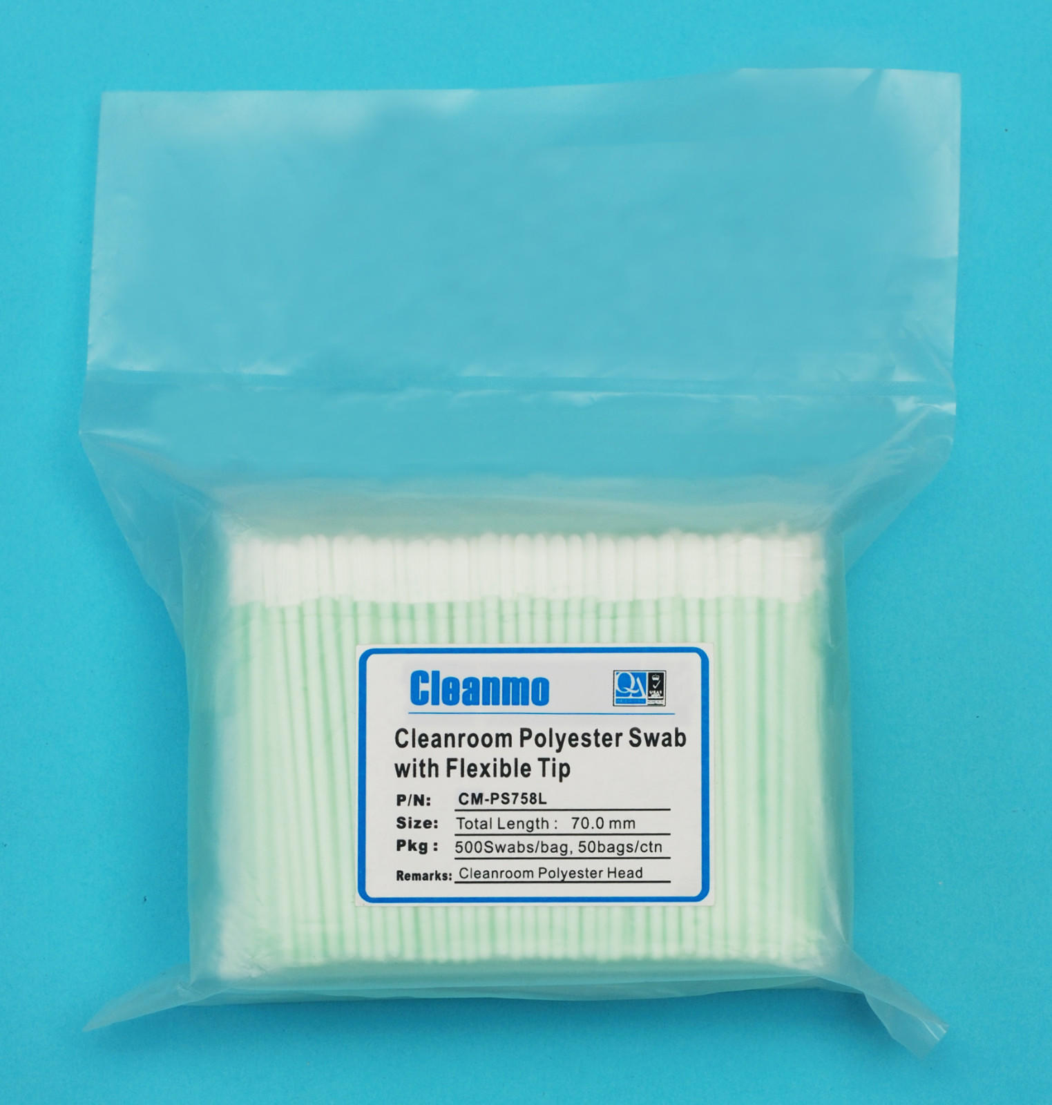 Cleanmo polypropylene handle Industrial polyester swabs factory for general purpose cleaning