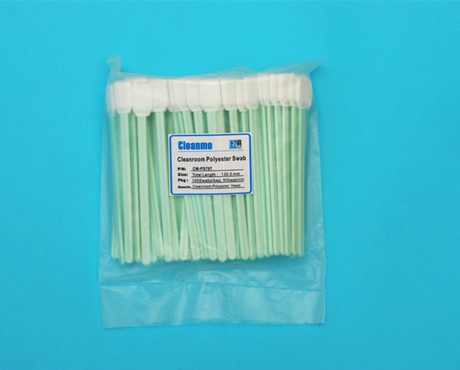double-layer knitted polyester cleanroom swabs foam excellent chemical resistance for optical sensors Cleanmo
