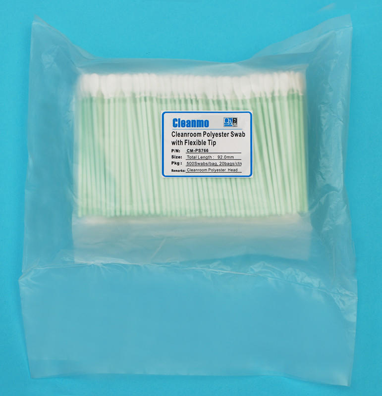 Cleanmo compatible polyester cleanroom swabs flexible paddle for optical sensors