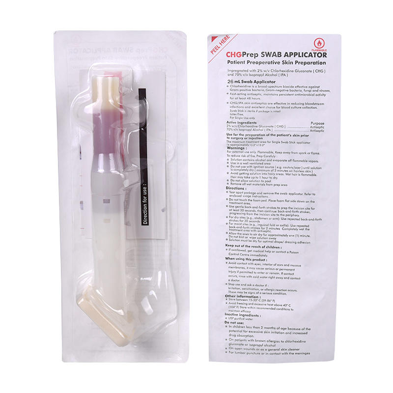 Cleanmo long plastic handle with 2% chlorhexidine gluconate medline cotton tipped applicators wholesale for routine venipunctures