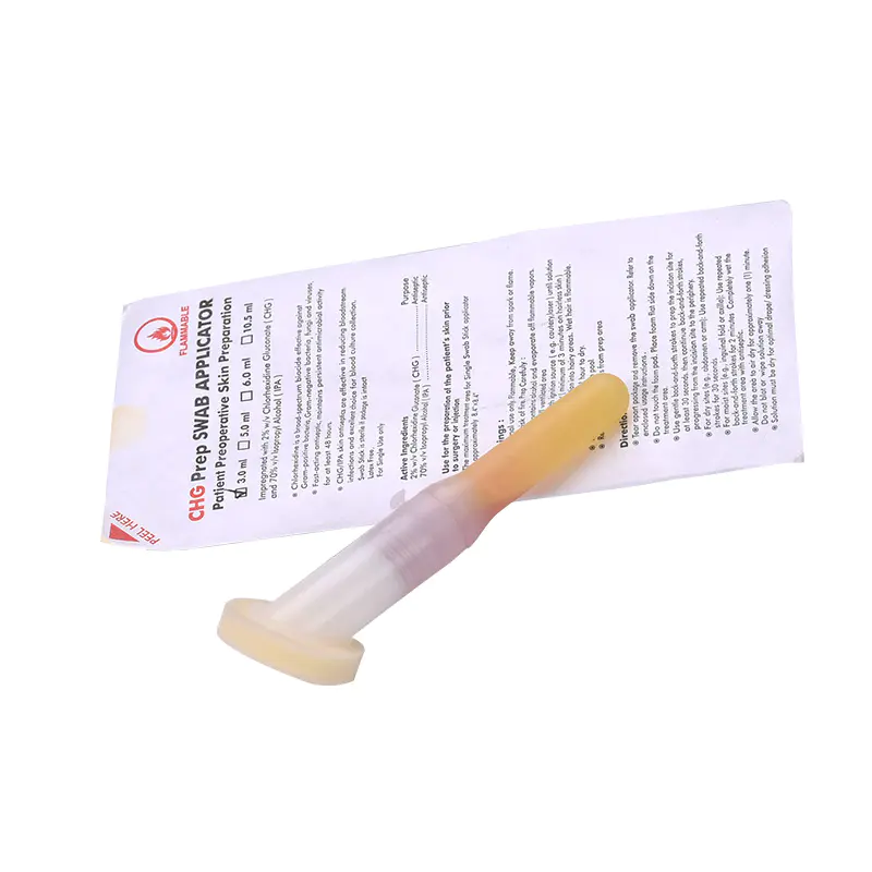 OEM medline cotton tipped applicators long plastic handle with 2% chlorhexidine gluconate factory for biopsies