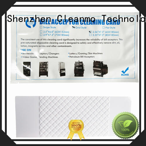 Cleanmo white atm cleaning cards manufacturer for currency counters
