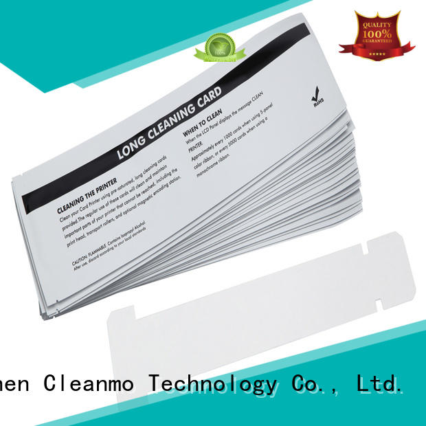 Cleanmo pvc zebra printer cleaning factory for ID card printers