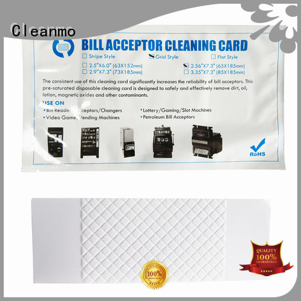 Quality Cleanmo Brand bill acceptor cleaning card grid solution
