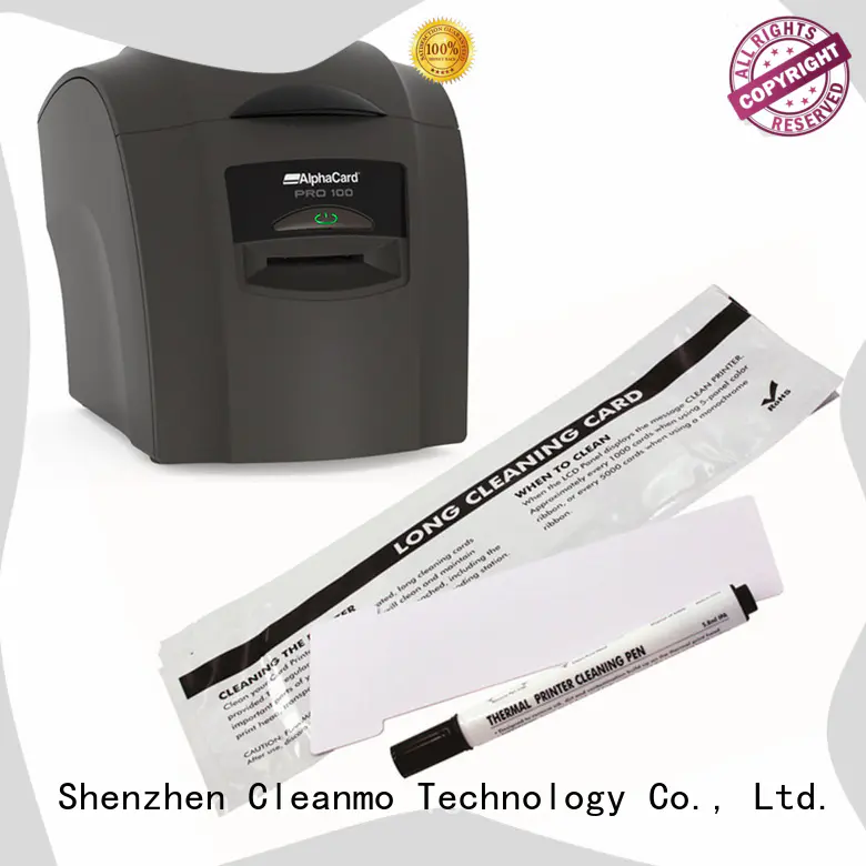 Cleanmo PP AlphaCard long T Cleaning Cards factory for AlphaCard PRO 100 Printer