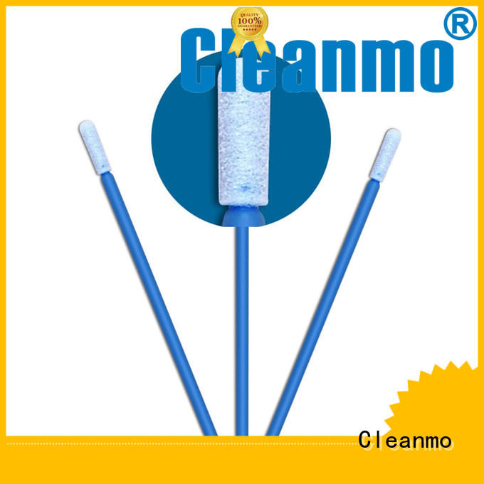 Cleanmo green handle oral sponge swabs factory price for general purpose cleaning