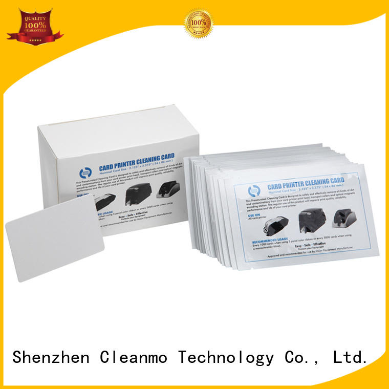 Cleanmo spunlace card reader cleaning card supplier for POS Terminal