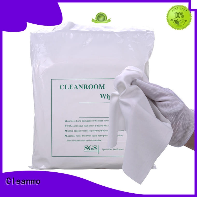 Cleanmo non-abrasive texture Polyester wipe for Industrial wholesale for chamber cleaning