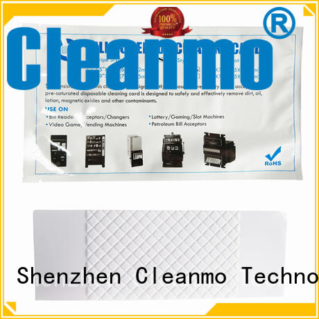 Cleanmo flocked fabric atm cleaning cards manufacturer for video game machines