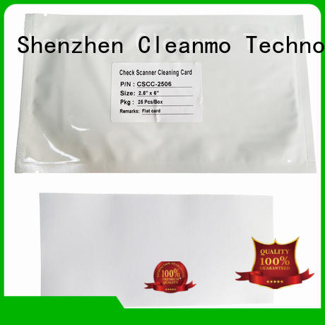 Cleanmo non woven fabric check scanner cleaning cards factory for Digital Check TellerScan