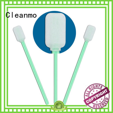 Cleanmo polypropylene handle polyester cleanroom swabs manufacturer for optical sensors