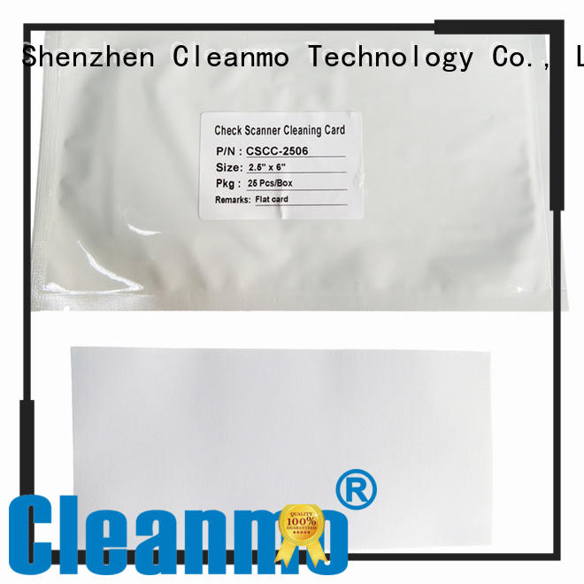 Cleanmo effective check reader cleaning card supplier for Canon CR-55 Check Scanner