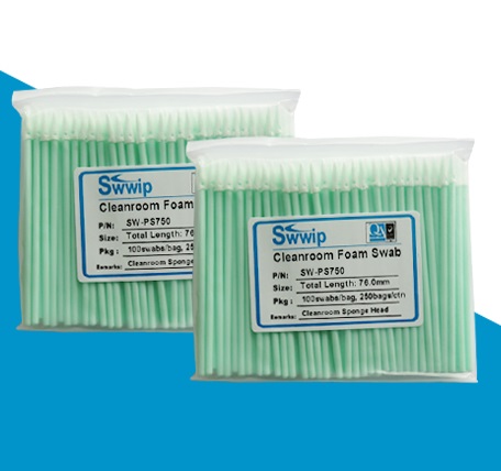 Cleanmo double-layer knitted polyester clean room cotton swabs wholesale for general purpose cleaning-5