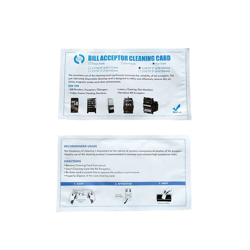 Cleanmo Bill Acceptor Cleaning Card Flat PVC Bill Acceptor Cleaner BVCC-65185