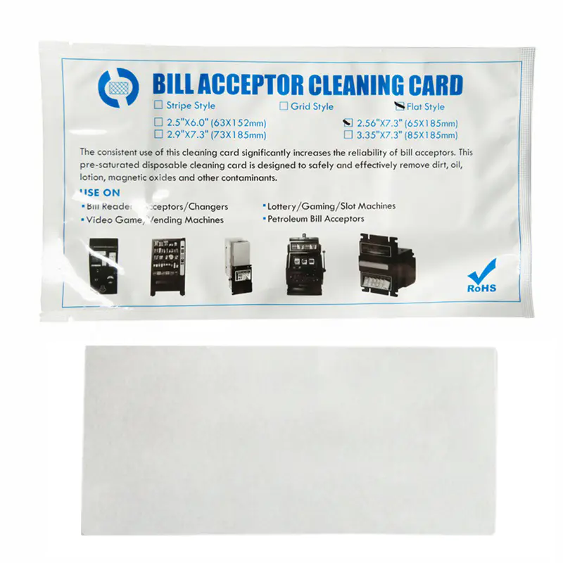 Bill Acceptor/Validator Flat Cleaning Card