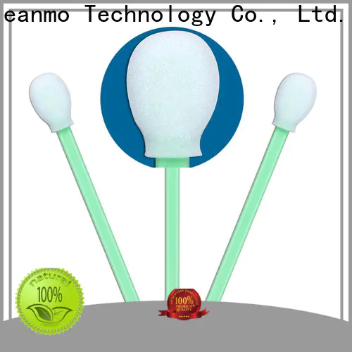 Cleanmo green handle oral sponge swabs supplier for Micro-mechanical cleaning