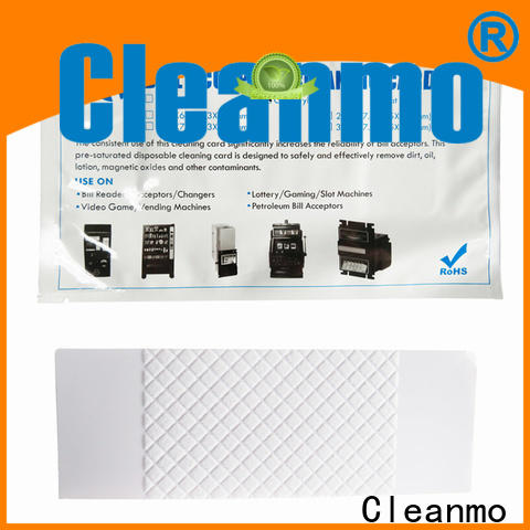 Cleanmo flocked fabric dollar bill acceptor cleaning cards wholesale for readers