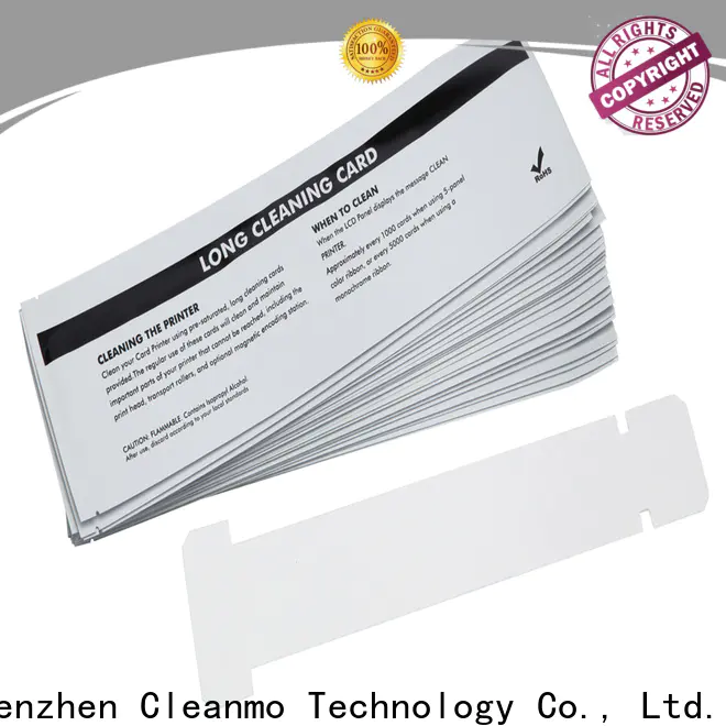 Cleanmo disposable zebra cleaning card manufacturer for ID card printers