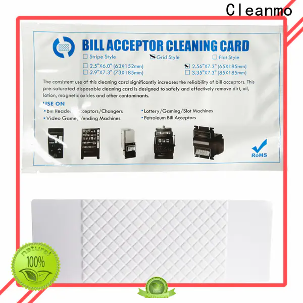 Cleanmo durable atm cleaning cards supplier for currency counters