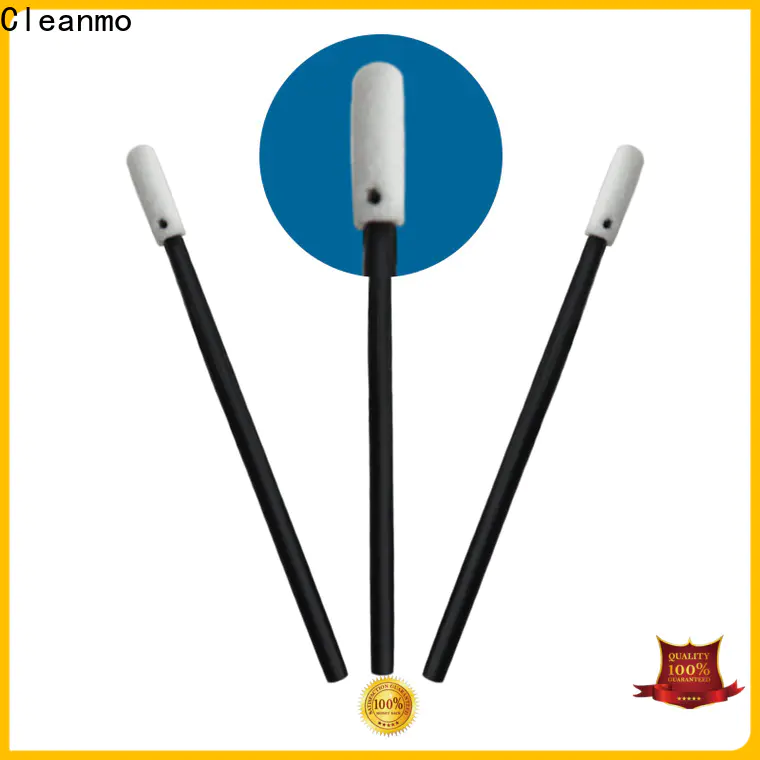Cleanmo green handle thin cotton swabs supplier for Micro-mechanical cleaning
