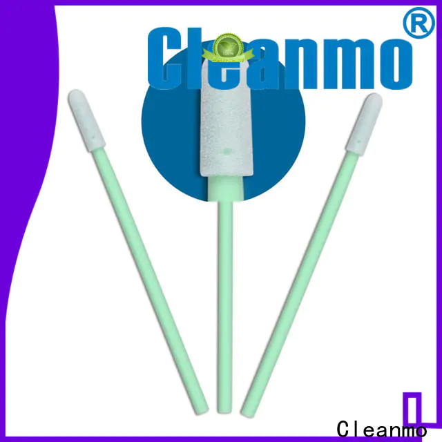 Cleanmo green handle medical cotton swab stick supplier for excess materials cleaning