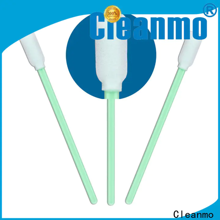 Cleanmo green handle mini cotton swabs supplier for excess materials cleaning