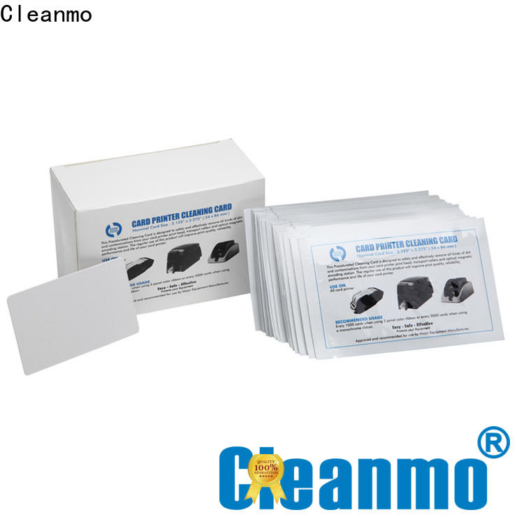 Cleanmo pvc hotel key card cleaner supplier for ID Card Printers