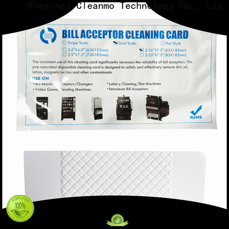 Cleanmo Bulk purchase high quality bill validator cleaning cards manufacturer for video game machines