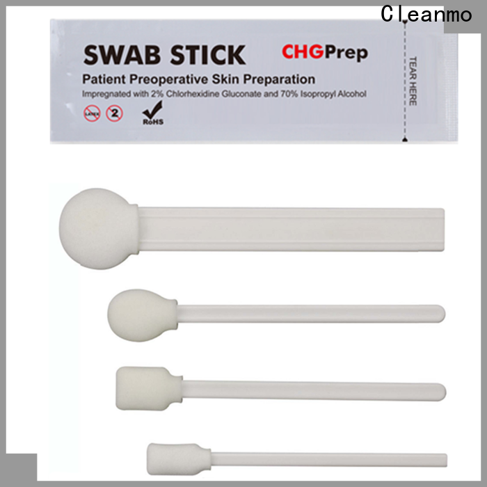 Cleanmo Polypropylene handle with 2% chlorhexidine gluconate applicator swabs factory price for Dialysis procedures