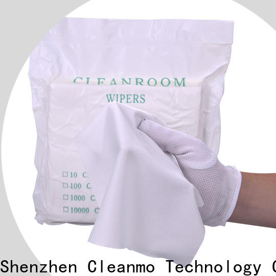 Cleanmo 70% Polyester disposable microfiber wipes wholesale for chamber cleaning