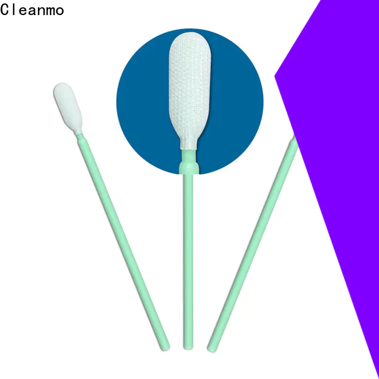 Cleanmo polypropylene handle polyester cleanroom swabs wholesale for microscopes