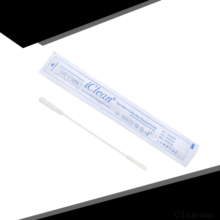 Cleanmo frosted tail of swab handle swab test kits manufacturer for hospital
