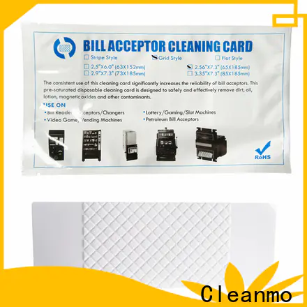 Cleanmo Wholesale dollar bill acceptor cleaning cards supplier for video game machines
