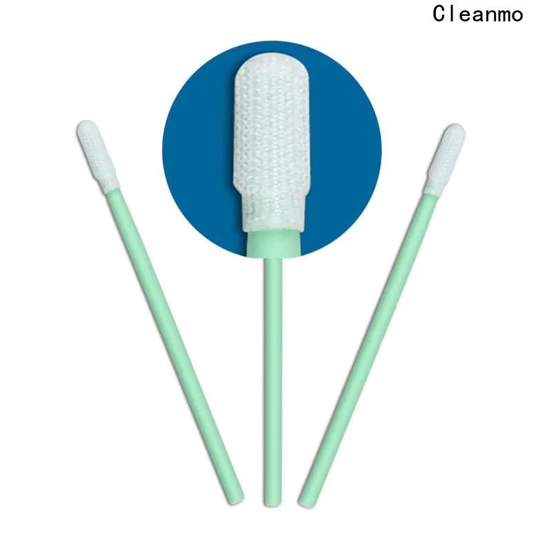Cleanmo double-layer knitted polyester fiber optic cleaning swabs supplier for printers