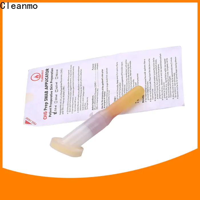 Bulk buy best surgical CHG applicator long plastic handle with 2% chlorhexidine gluconate manufacturer for surgical site cleansing after suturing
