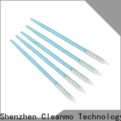 Cleanmo green handle alcohol swabsticks factory price for Micro-mechanical cleaning