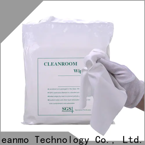 Cleanmo thermally sealed cleanroom polyester wipes factory direct for chamber cleaning