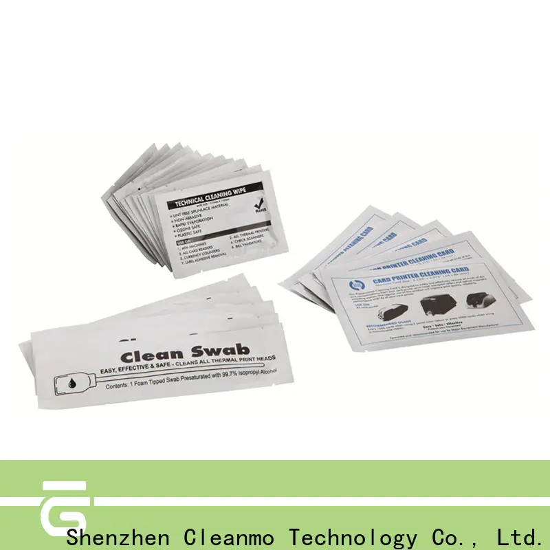 Cleanmo Electronic-grade IPA Snap Swab Evolis Cleaning cards supplier for ID card printers