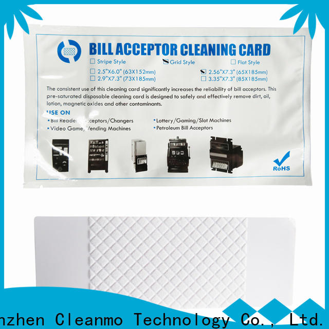 Cleanmo Custom ODM alcohol cleaning cards factory for dollar bill readers