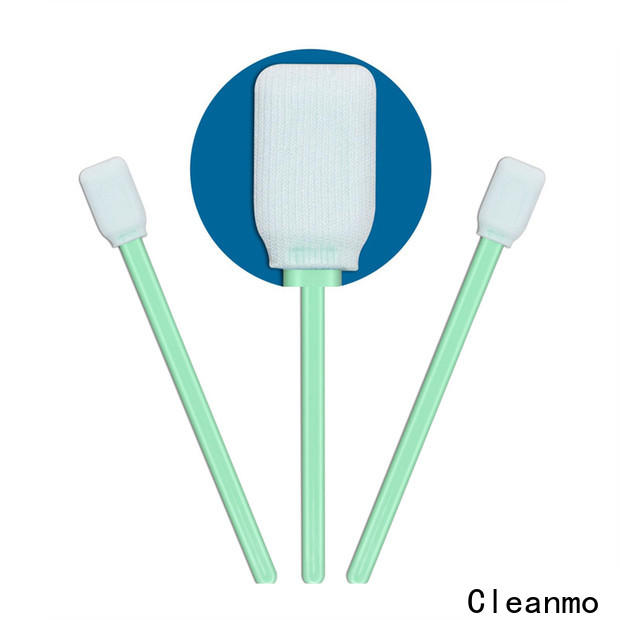 Cleanmo double-layer knitted polyester polyester cleanroom swabs factory for general purpose cleaning
