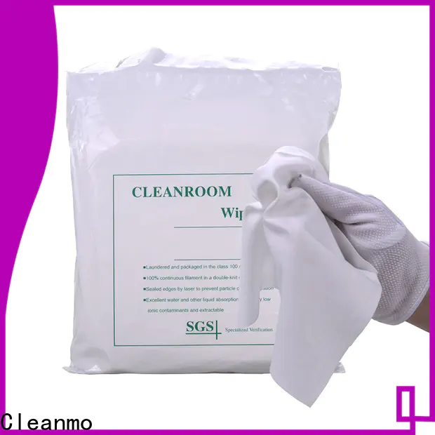 Cleanmo thermally sealed polyester wipes 9x9 supplier for medical device products
